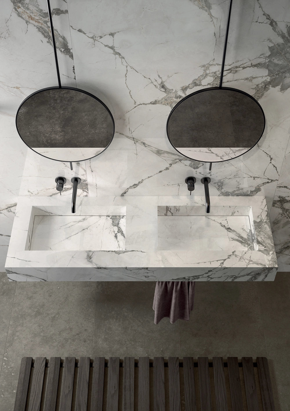 Marmerlook - Vloertegel - Grijswit - 120x120cm - Gepolijst - F25SEIS