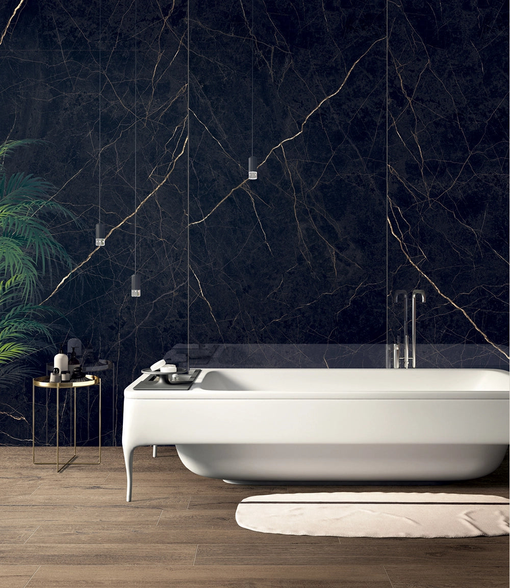 Marmerlook - Vloertegel - Zwartblauw - 160x320cm - Mat - F25SENL