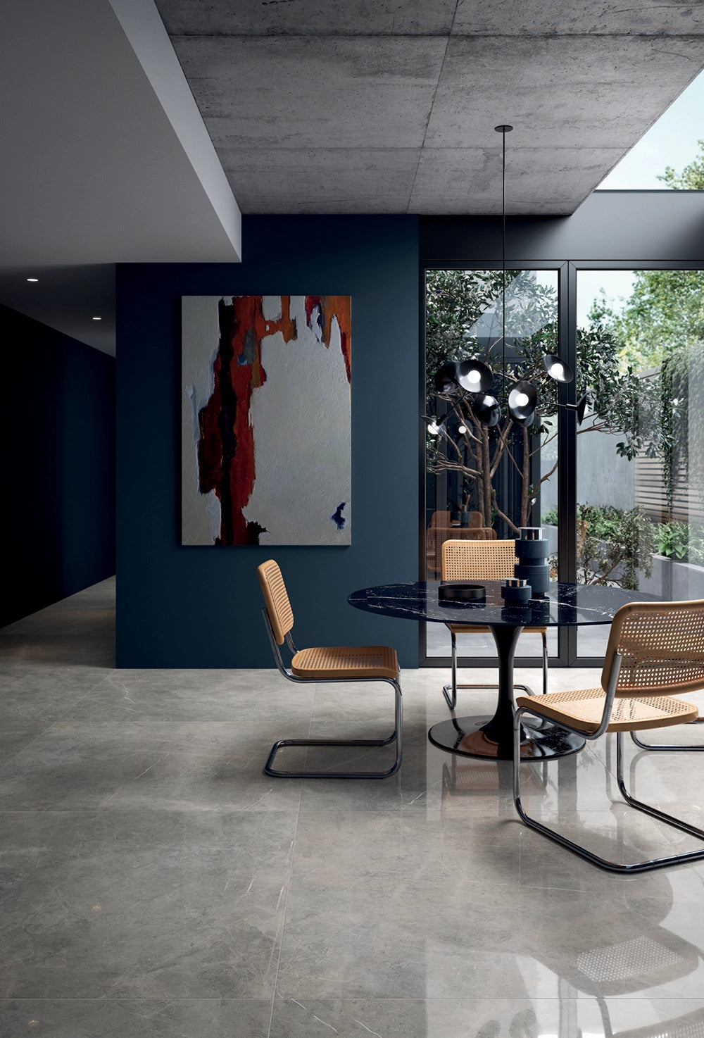 Marmerlook - Plinttegel - Grijs - 5,5x120cm - Gepolijst - F25SEGA