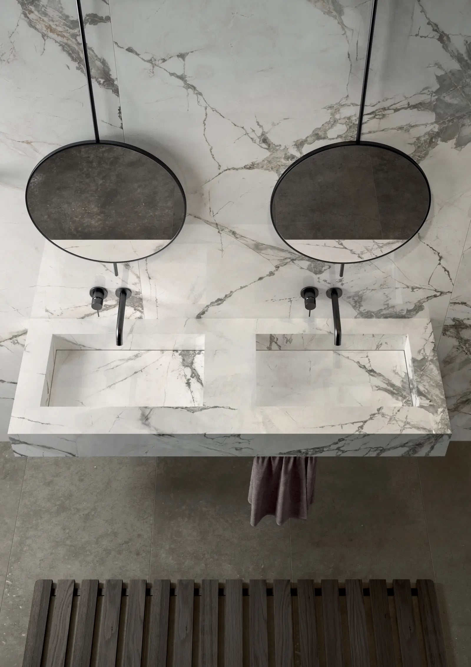 Marmerlook - Vloertegel - Grijswit - 120x280cm - Mat - F25SEIS