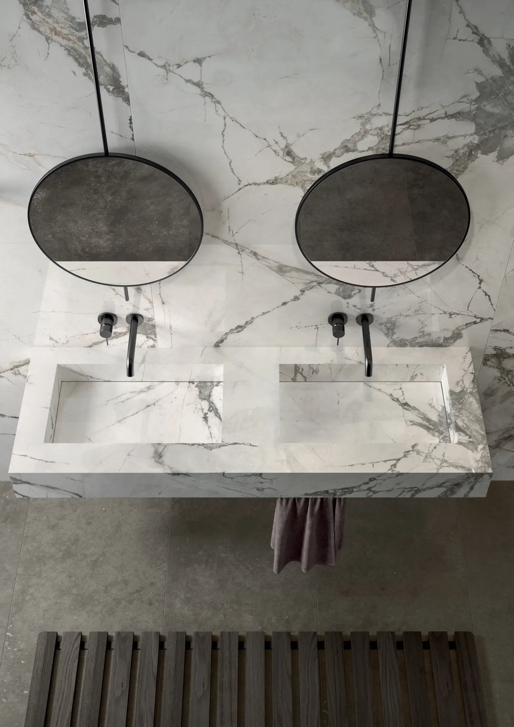 Marmerlook - Vloertegel - Grijswit - 120x280cm - Gepolijst - F25SEIS