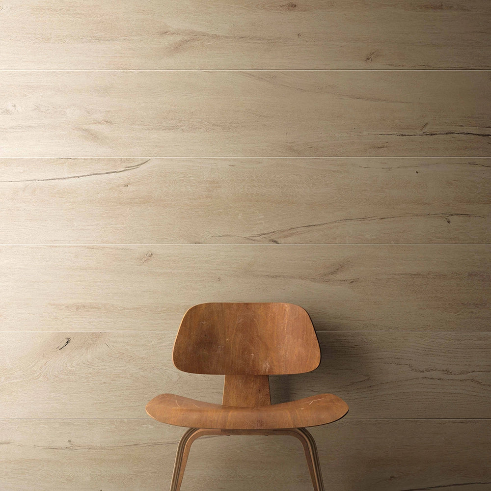 Houtlook - Plinttegel - Beige - 6,5x120cm - Mat - F25CODE