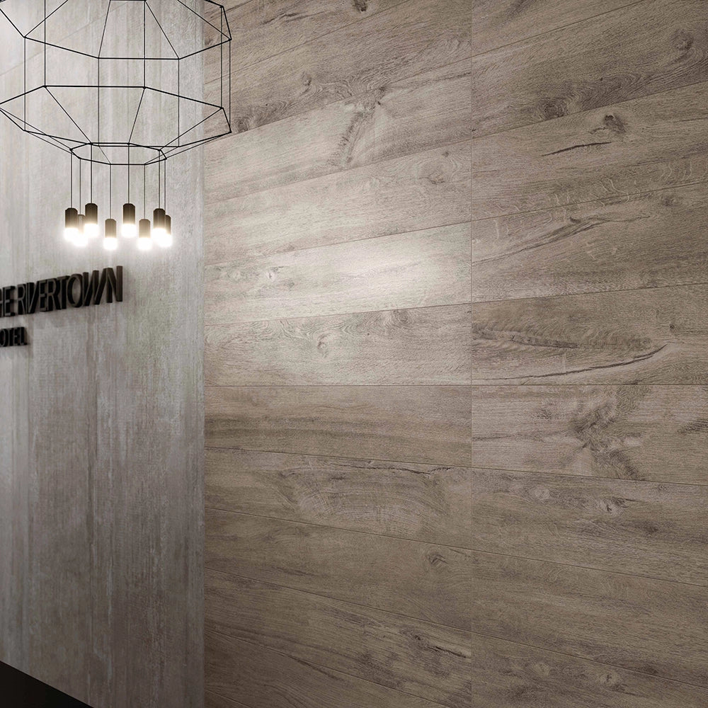 Houtlook - Plinttegel - Taupe - 6,5x120cm - Mat - F25COBA