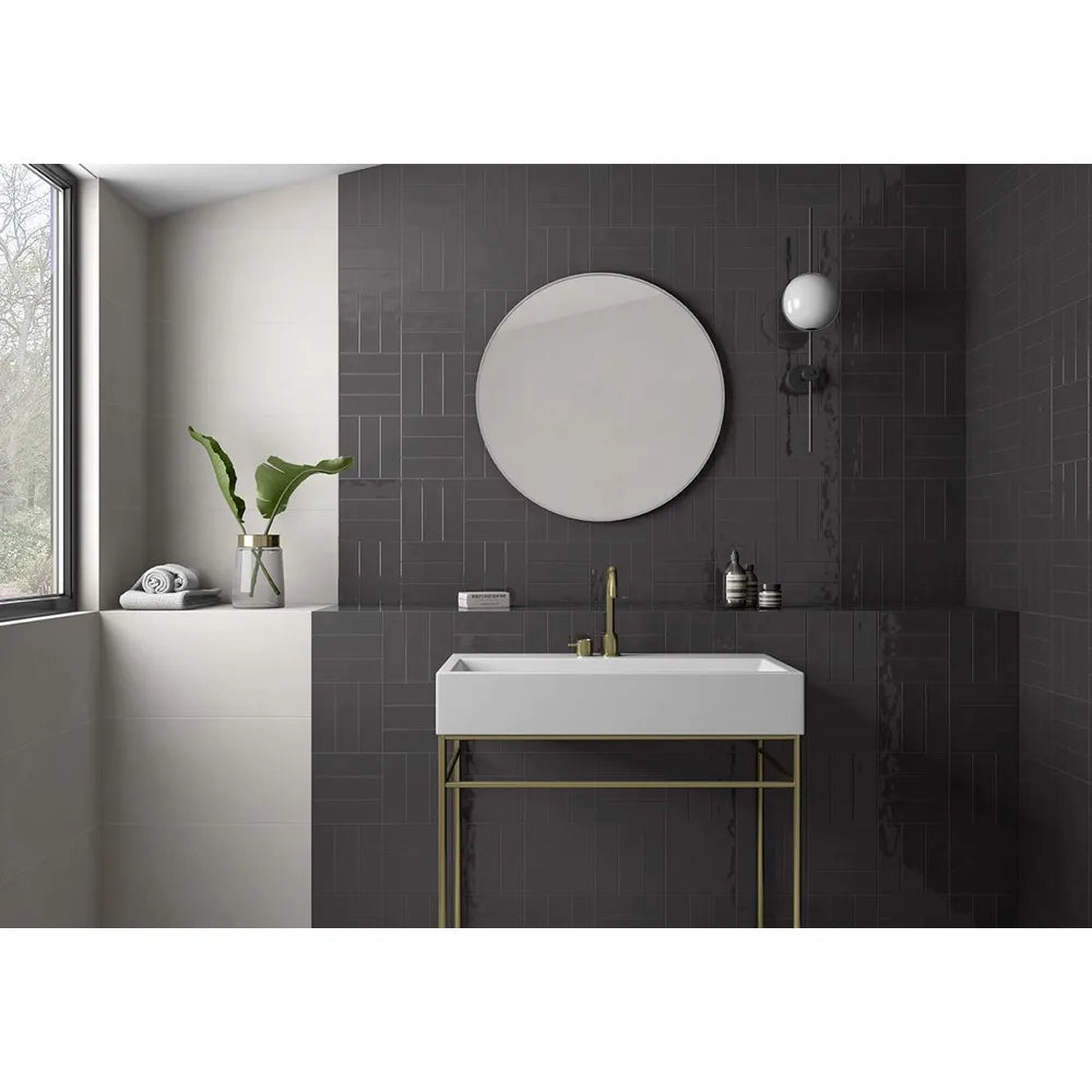 Wandtegel – Antraciet – 6,5x20cm – Glans – P10MFGF