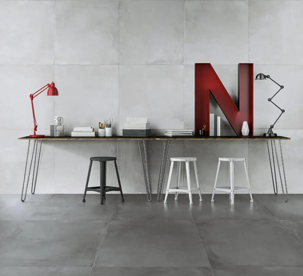 Betonlook - Vloertegel - Grijs - 90x90cm - Mat - L55XBCG