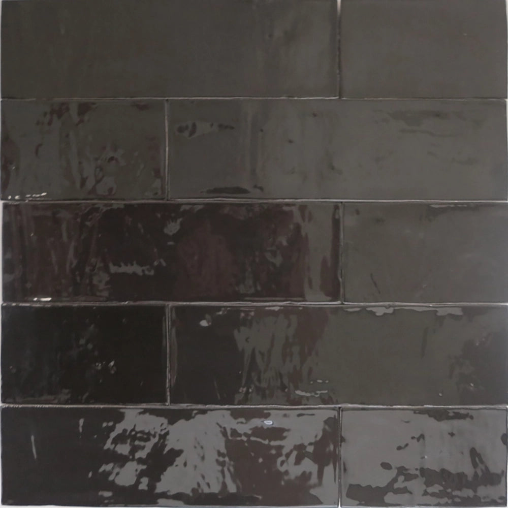 Wandtegel - Zwart - 6,2x25cm - Glans - R87ATNO