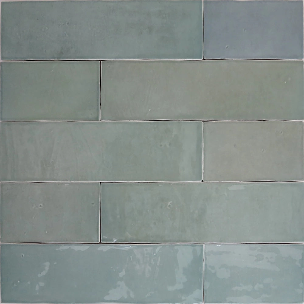 Wandtegel - Groen - 6,2x25cm - Glans - R87ATVD