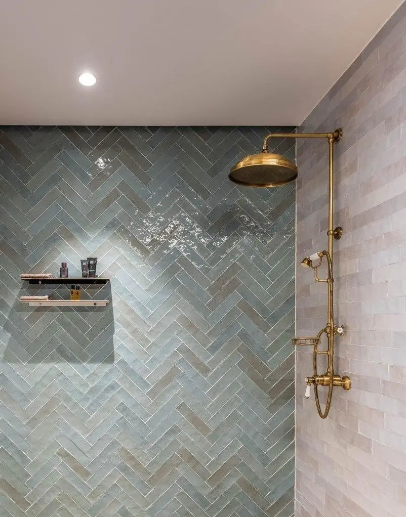 Wandtegel - Groen - 6,2x25cm - Glans - R87ATVD