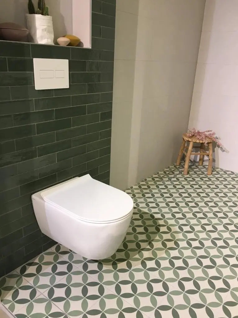 Wandtegel - Groen - 6,2x25cm - Glans - R87ATEM