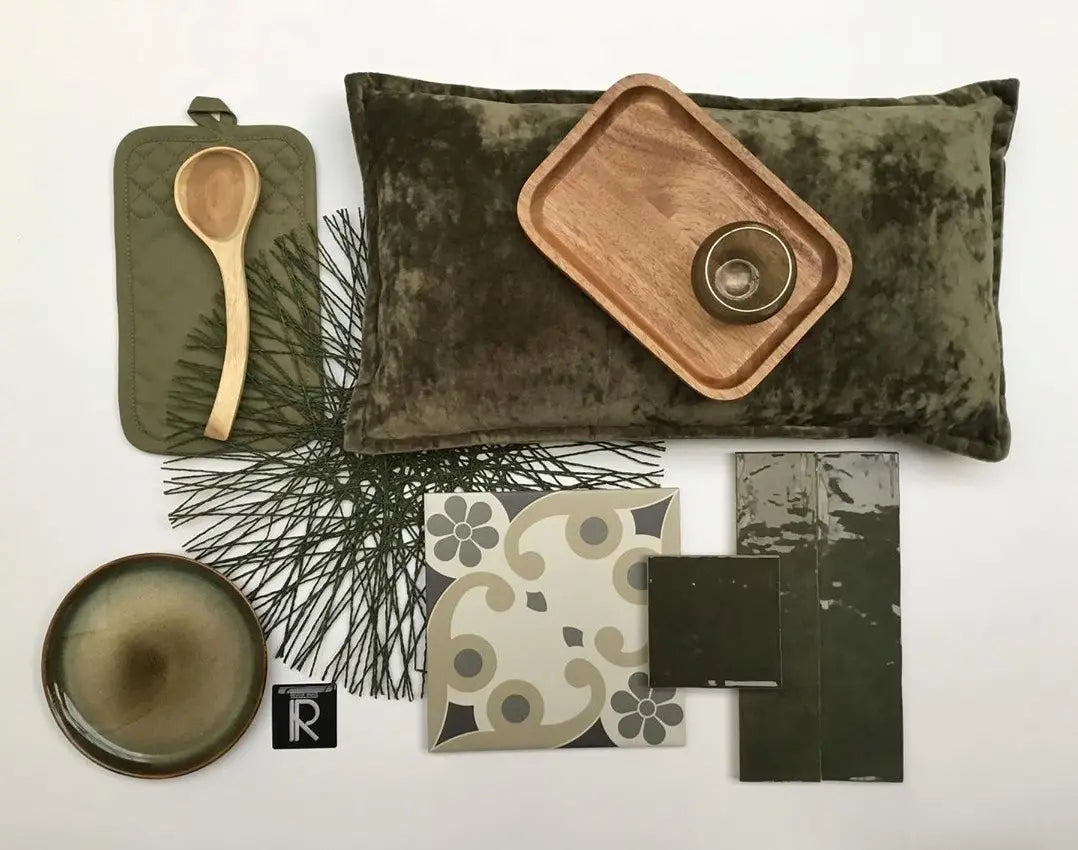 Wandtegel - Groen - 6,2x25cm - Glans - R87ATEM