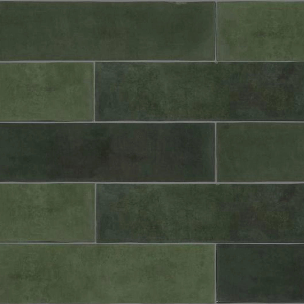 Wandtegel - Groen - 6,2x25cm - Mat - R87ATEM