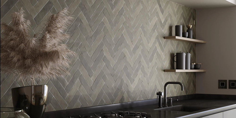 Wandtegel - Groen - 6,2x25cm - Mat - R87ATEM