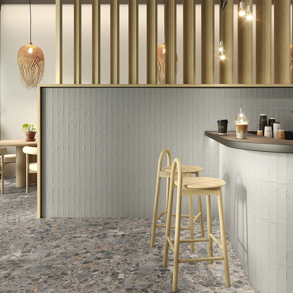Wandtegel - Lichtgrijs - 6,2x25cm - Decor - Mat - R87PRGR