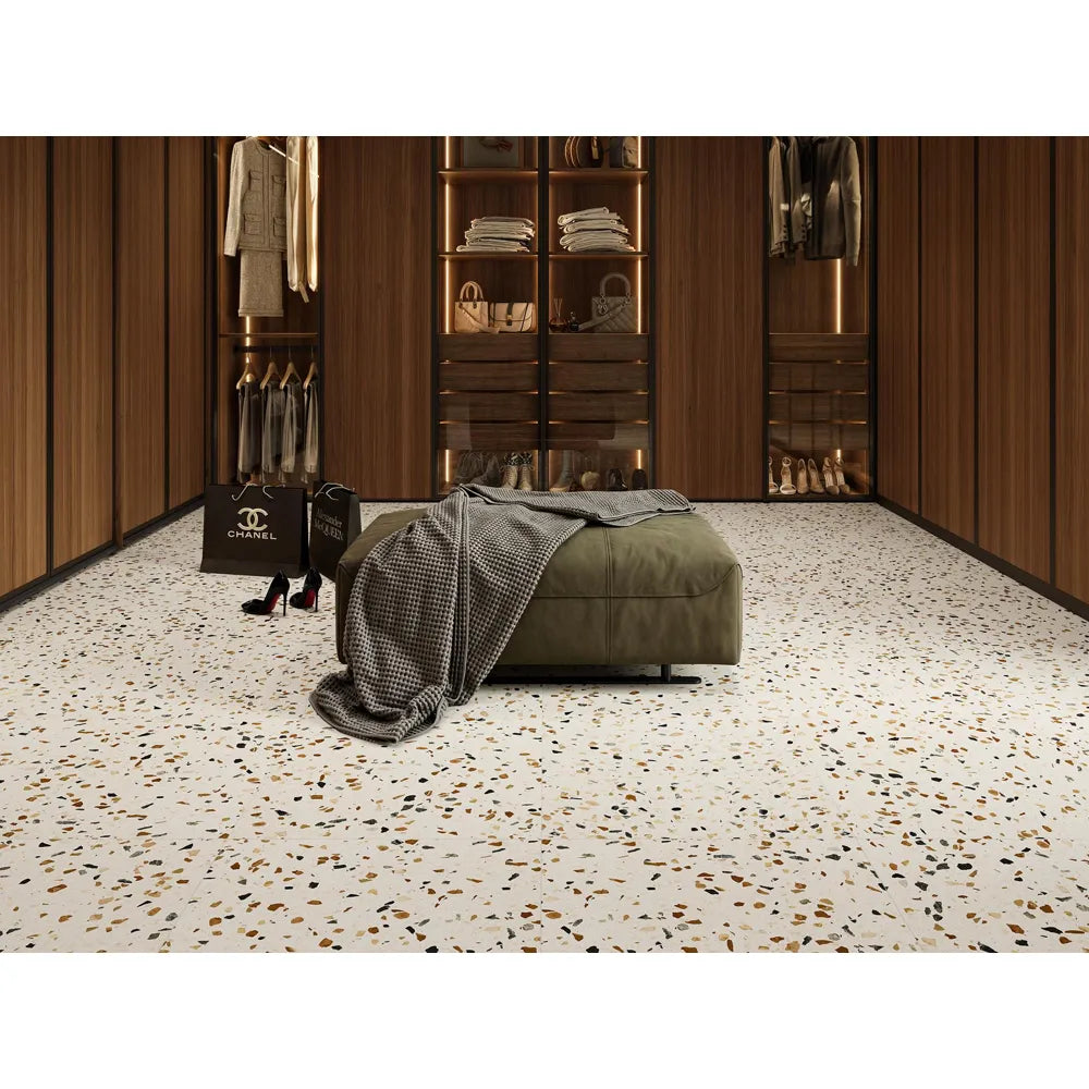 Revoir Paris Re-Bel – Cognac – Vloertegel – 60x60cm – Terrazzo – Mat