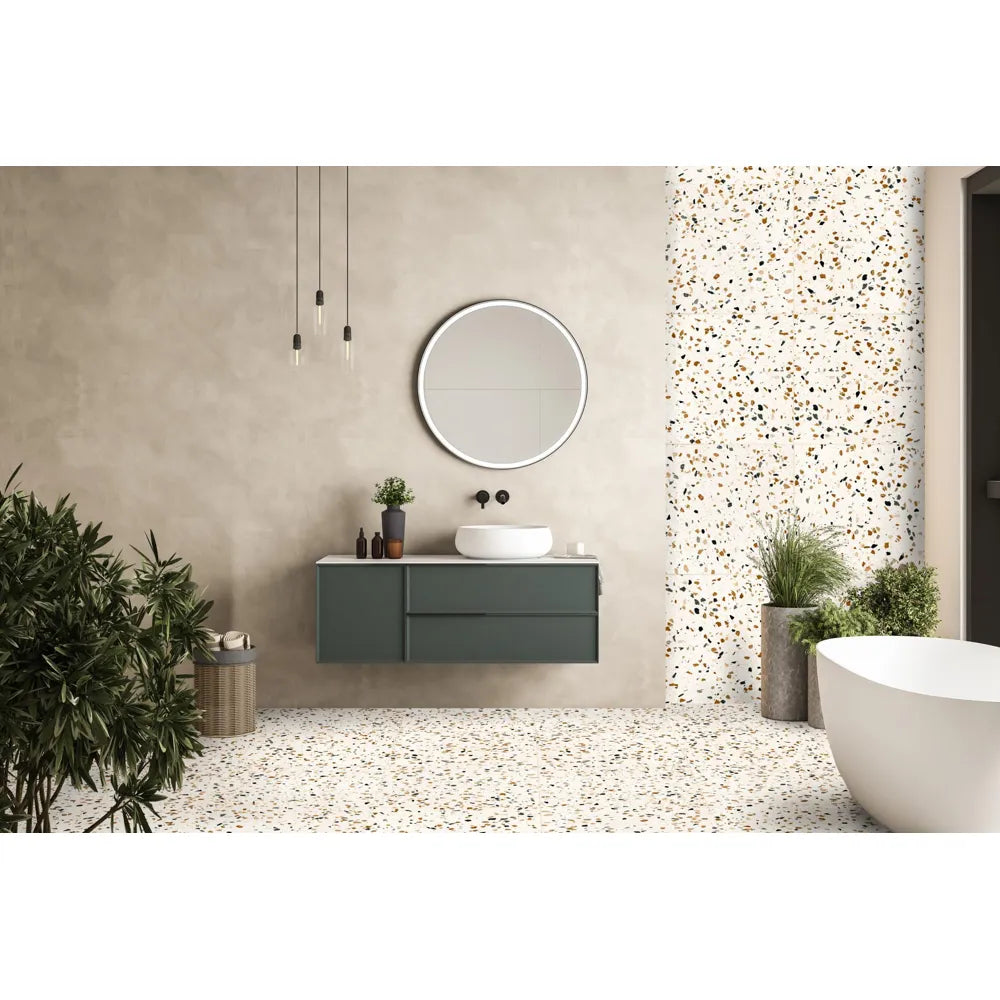 Revoir Paris Re-Bel – Cognac – Vloertegel – 60x60cm – Terrazzo – Mat