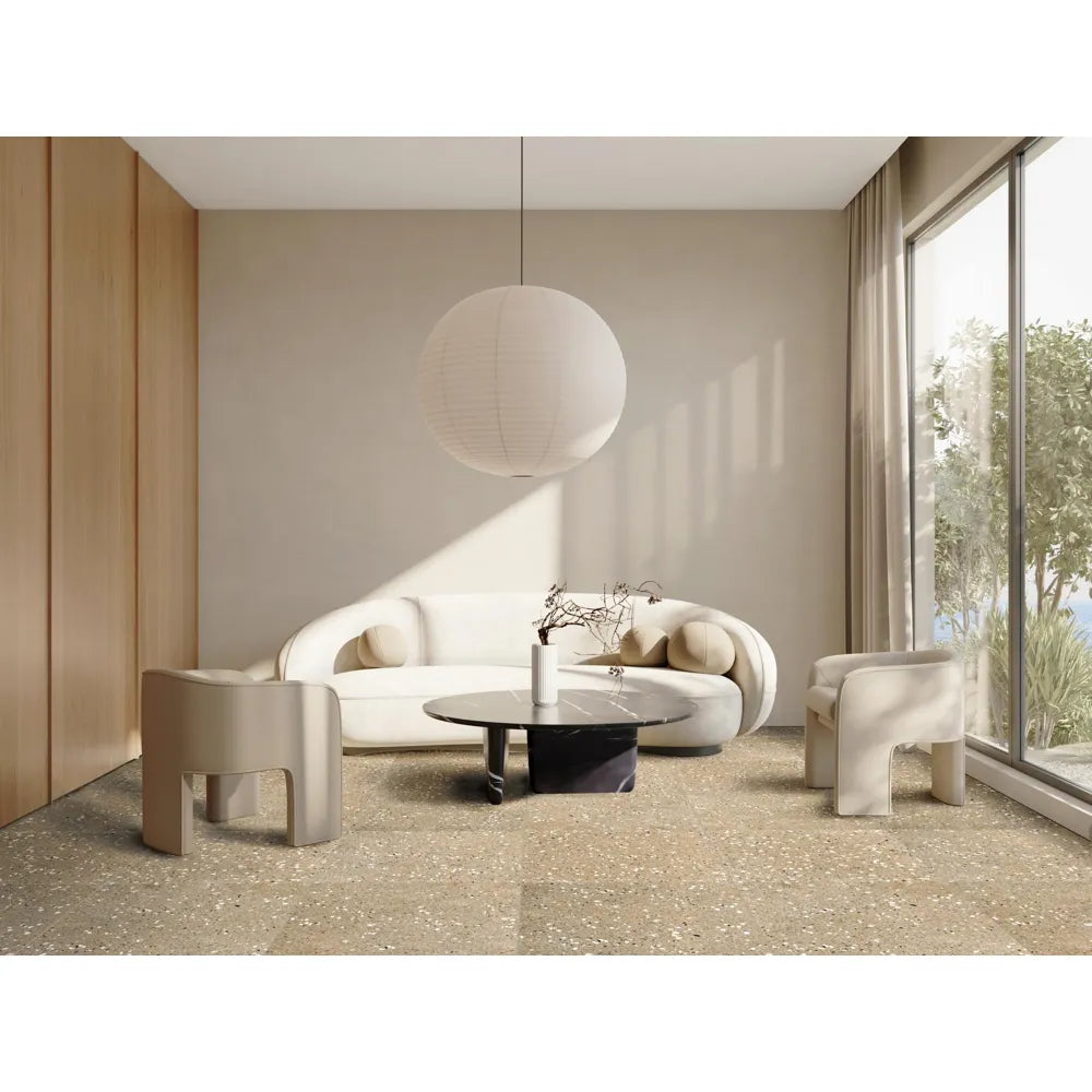 Revoir Paris Re-Bel – Taupe – Vloertegel – 60x60cm – Terrazzo – Mat