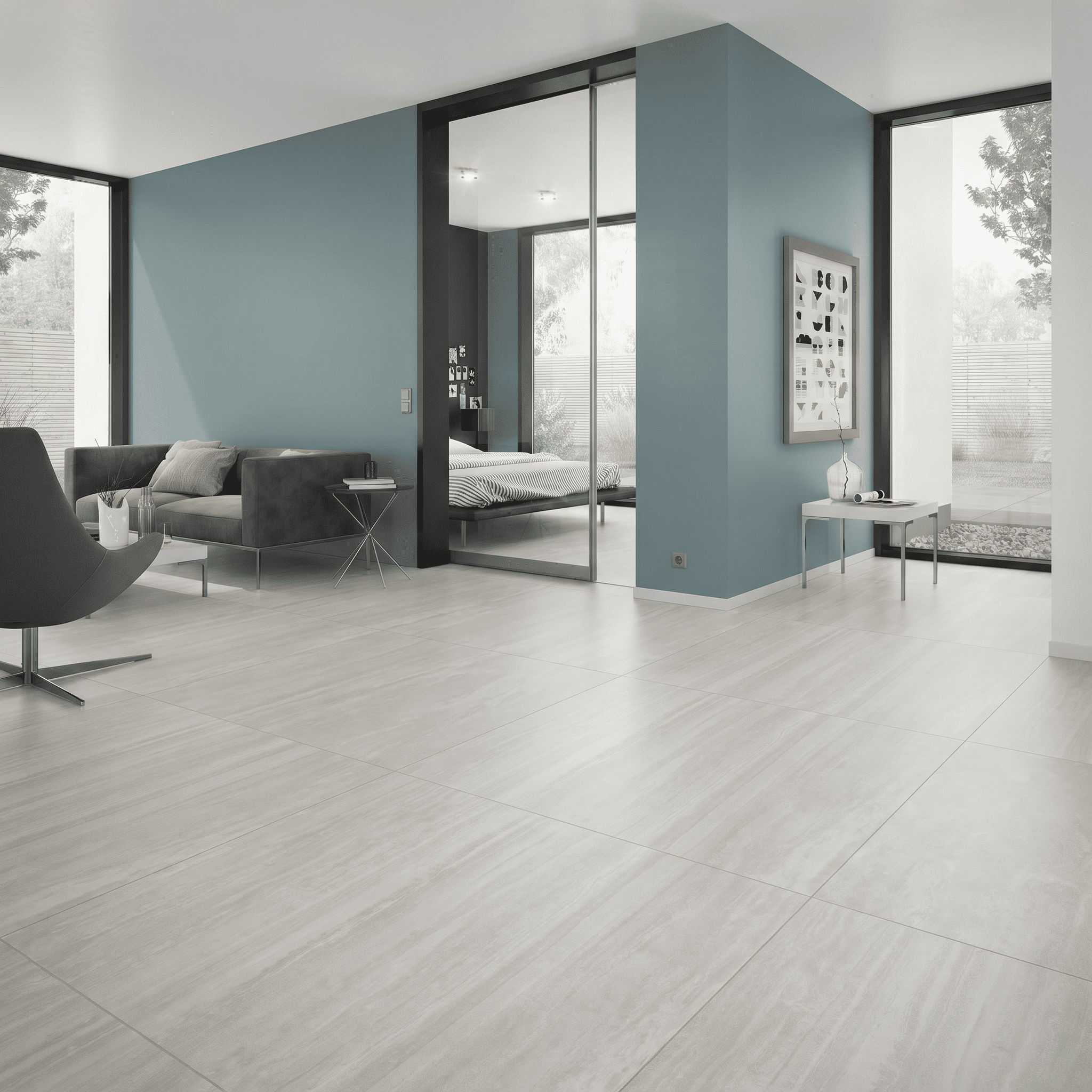 Natuursteenlook – Vloertegel – Lichtgrijs – 120x120cm – Mat – C05ICVN