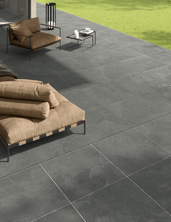 Natuursteenlook – Tuintegels – Antraciet– 60x60cm – Mat – C05SLIR