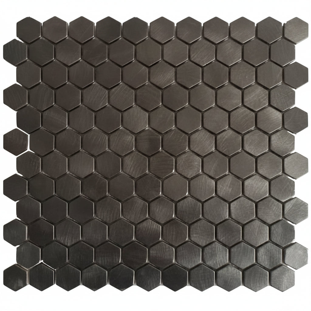 Dune - Gunmetal - Wandtegel - 29x30,5cm - Mozaïek - Hexagon - D88HEGM