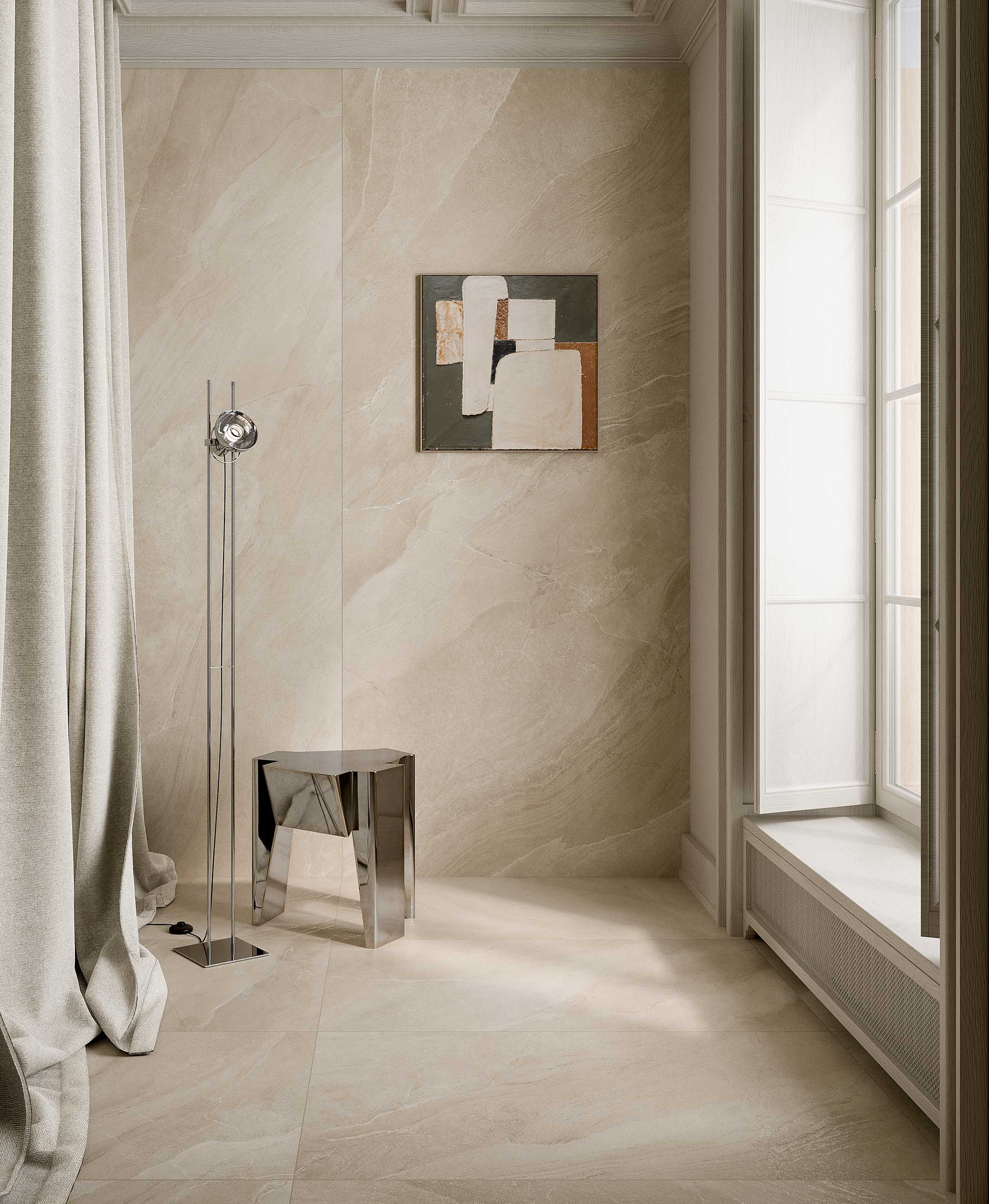 Natuursteenlook - Vloertegel - Beige - 120x120cm - Mat - F50SLBE
