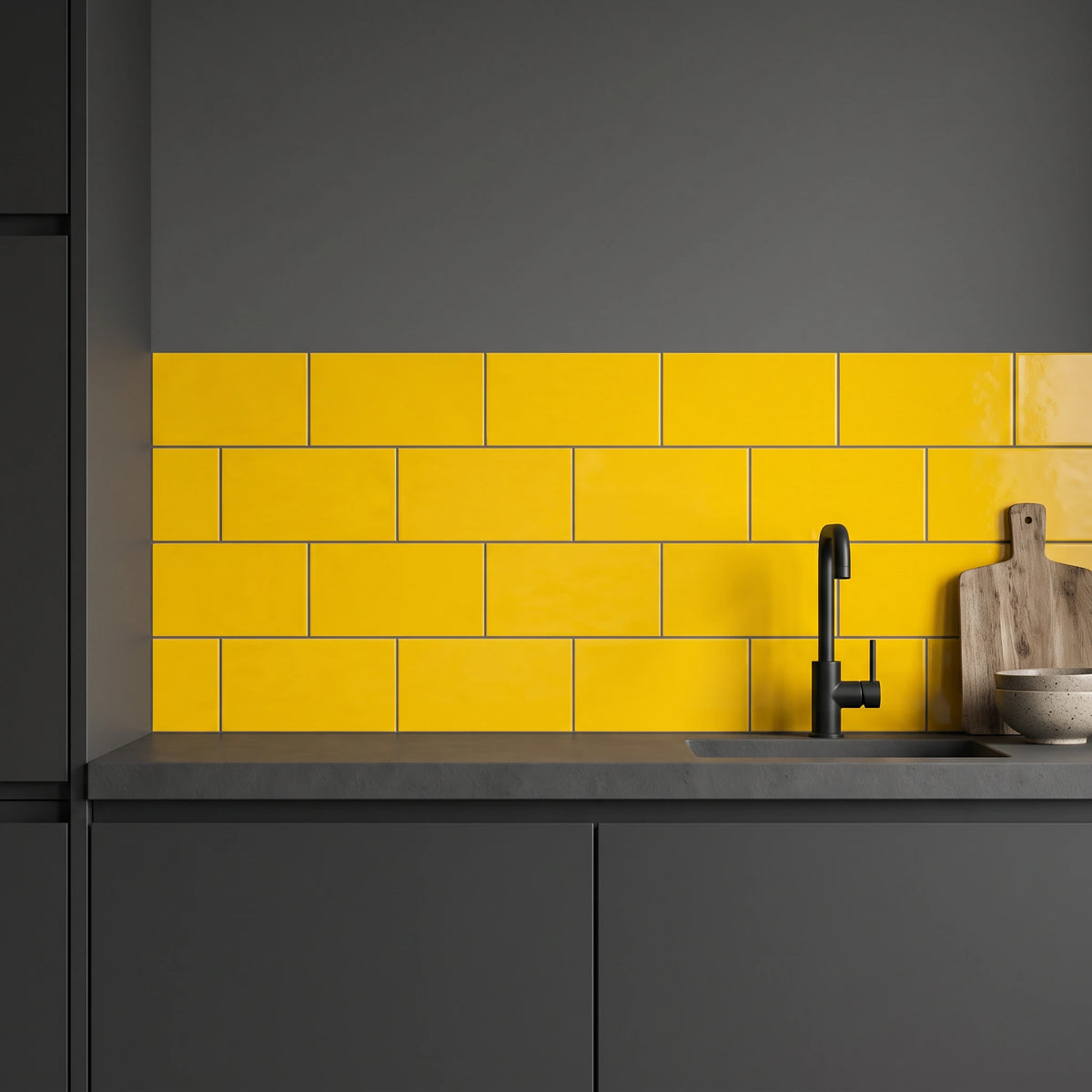 Latinia - Signal Yellow – Wandtegel – 15x30cm – Glanzend – RAL1023