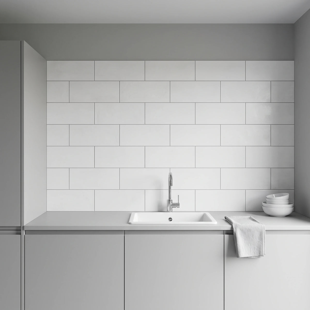 Wandtegel - Wit - 20x50cm - Mat - A00BRWM