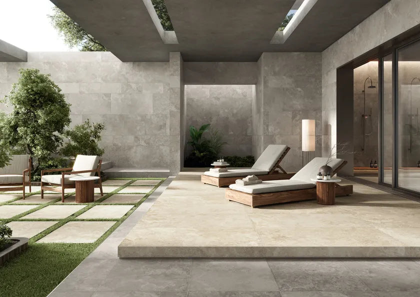 Natuursteenlook - Tuintegels - Beige - 60x90cm - Mat - C05HIAR