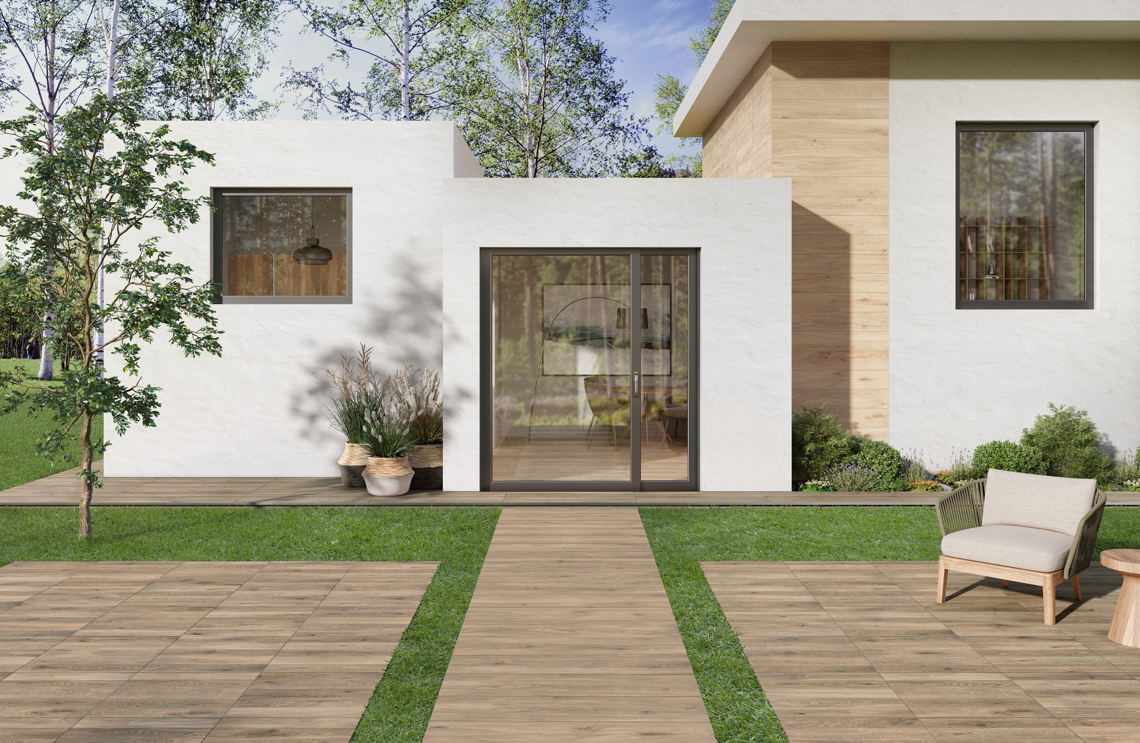 Houtlook - Tuintegels - Beige - 30x120cm - Mat - C05COES