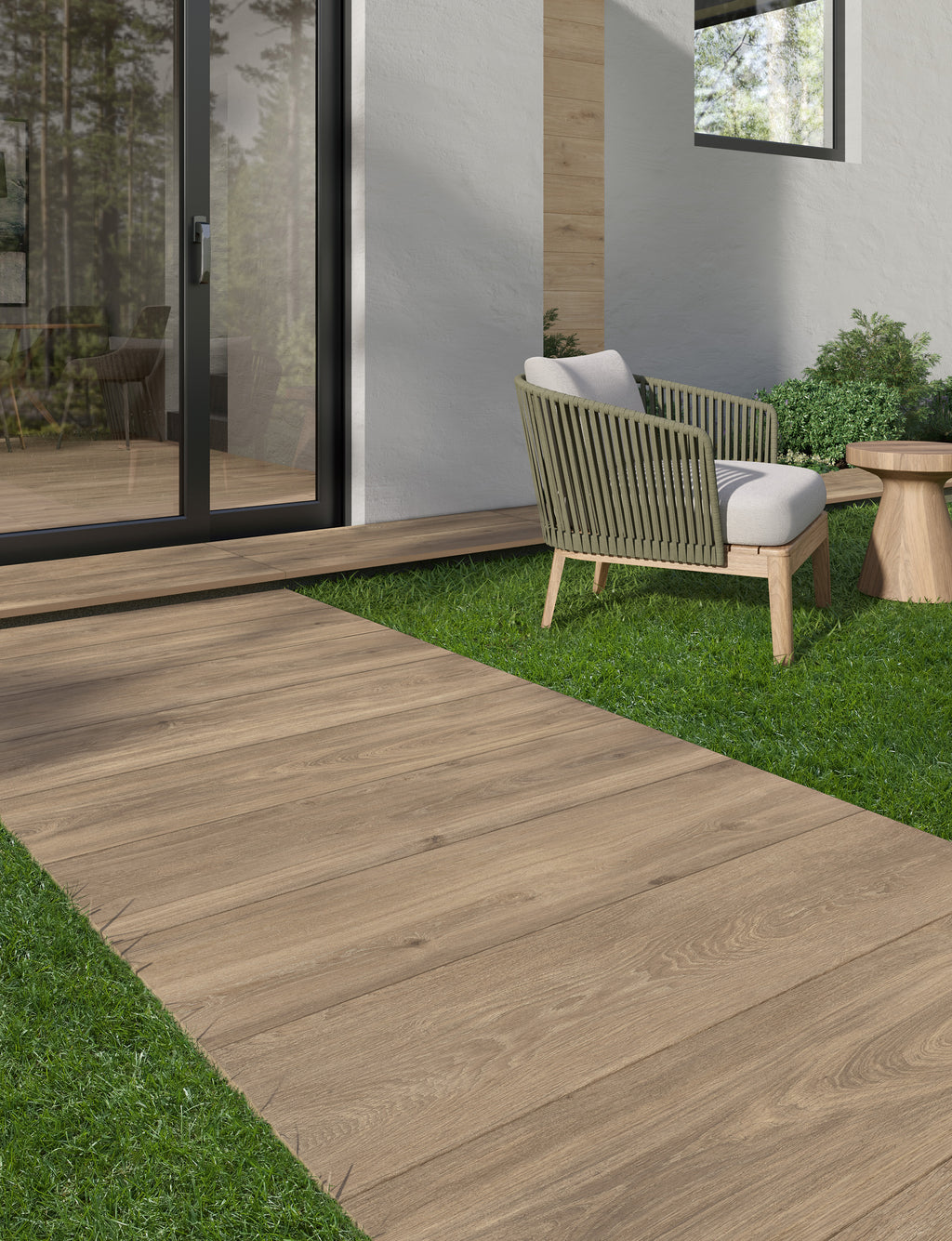 Houtlook - Tuintegels - Beige - 60x60cm - Mat - C05COES