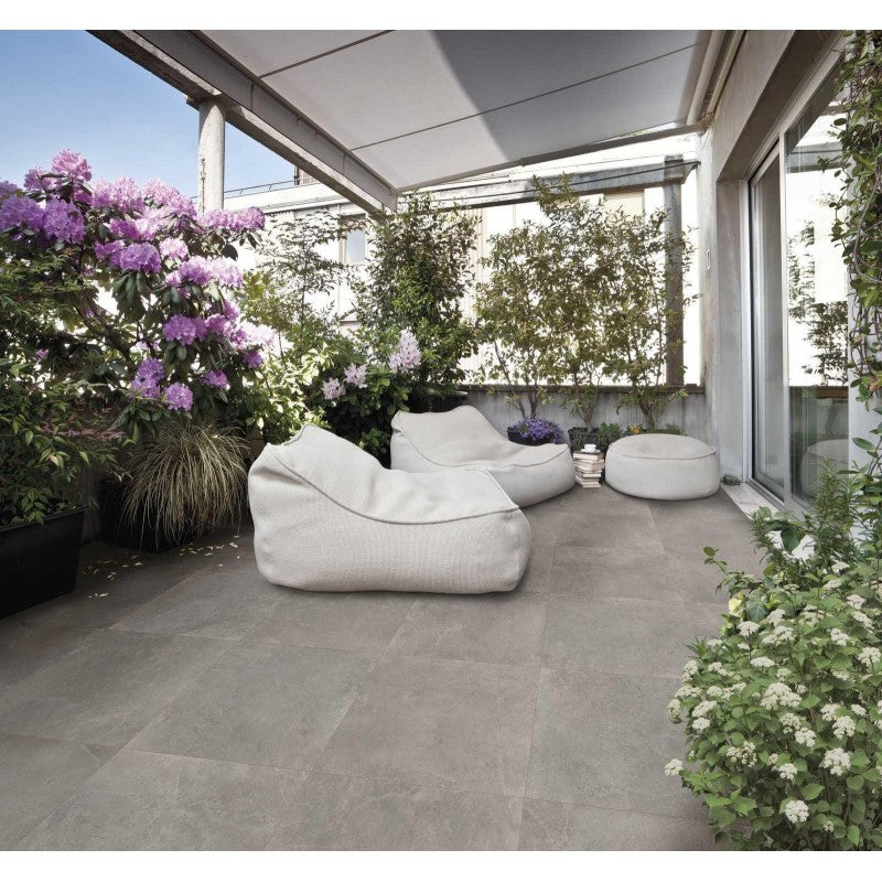 Natuursteenlook - Tuintegels - Grijs - 80x80cm - Mat - R85SLIR