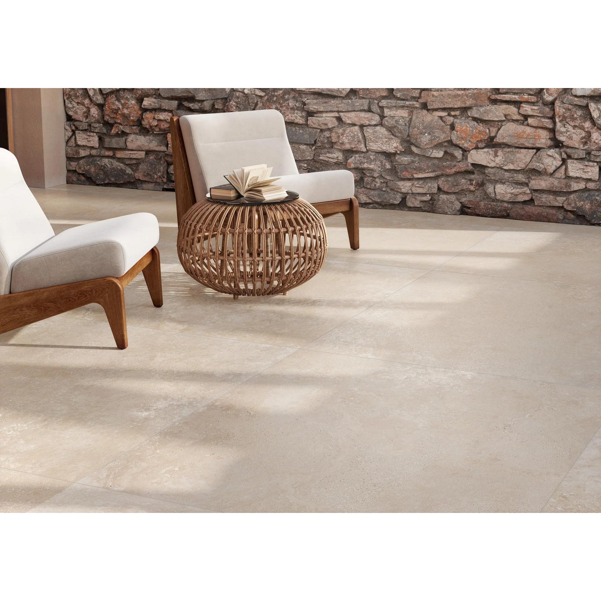 Natuursteenlook - Vloertegel - 60x60cm - Mat - R85TRBI
