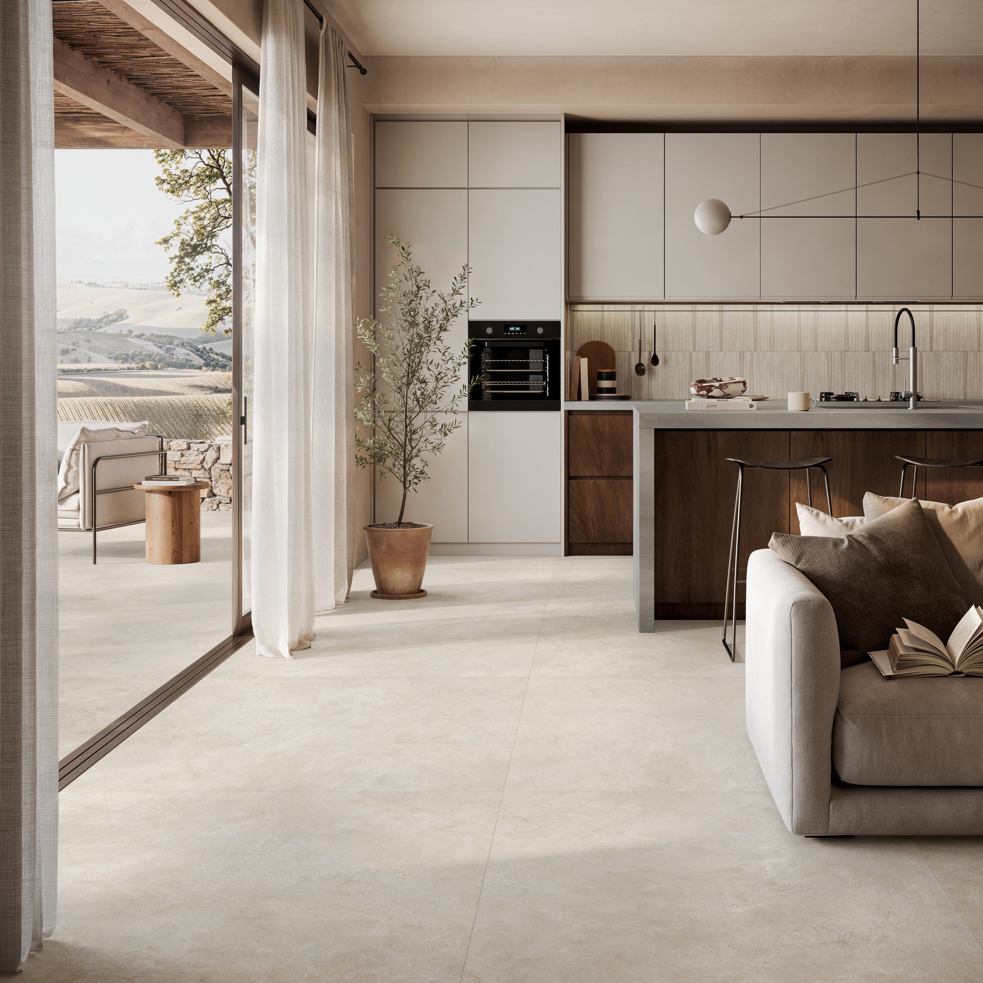 Natuursteenlook - Vloertegel - Bianco - 60x60cm - Mat - R85RCBI