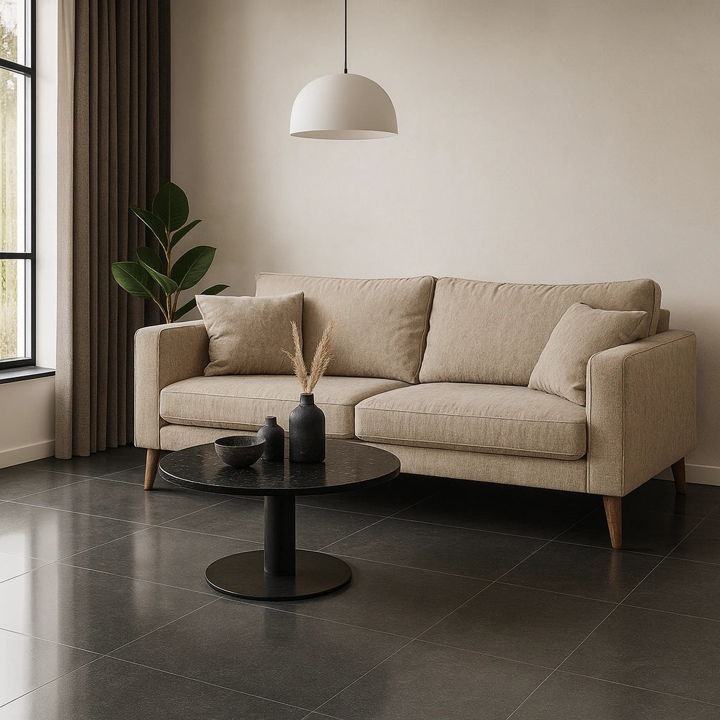 Betonlook - Vloertegel - Antraciet - 59x59cm - Gepolijst